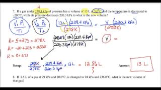 Lecture 120R  Combined Gas Law Calculations [upl. by Sedberry]