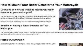 How to Mount Your Radar Detector to Your Motorcycle [upl. by Finer]