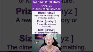 Careful English Pronunciation Rise and Prize and Size englishpractice improveyourenglish [upl. by Dorise]