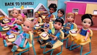 Back to school 2024  Elsa amp Anna toddlers  first day  Barbie dolls  singing  fun [upl. by Nesahc]