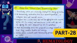 Romanowsky stain in hematology  Giemsa stain procedure  Leishman stain procedure [upl. by Warthman]