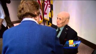 Last living member of segregated unit honored [upl. by Glyn951]