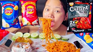 Eating spicy noodles with spicy 🌶️ loys ll spicy noodles 🍜 ll asmr video mukbang food ￼ [upl. by Oman]