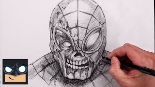 How To Draw Zombie Spider Man  YouTube Studio Sketch Tutorial [upl. by Heng]