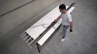 x fiandre tutorial 02 how to cut the porcelain large format Tiles Large Slabs [upl. by Ellord]