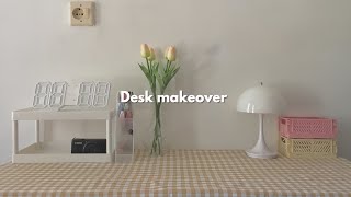 Minimalist desk makeover 2024🌷✨aesthetic setupunboxing desk accessories [upl. by Llemaj]