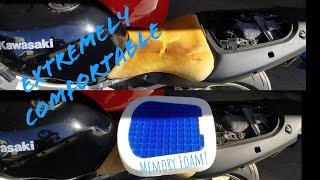 Memory Foam Seat for motorcycle DIY UPDATE Seat is very comfortable [upl. by Kaufman]