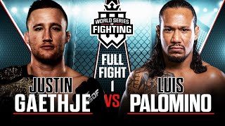 Full Fight  Justin Gaethje vs Luis Palomino Lightweight Title Bout  WSOF 19 2015 [upl. by Sheffie]