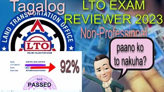 LTO EXAM REVIEWER 2023 TAGALOG NonProfessional [upl. by Kinzer]