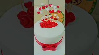 Whita and red color founded cake cake bakerphonk cakedecorating zakircakemaster eidcake [upl. by Vassili866]