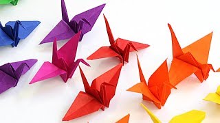 DIY Origami  Kraanvogel Vouwen Voor Kinderen  Makkelijk [upl. by Htiekram]