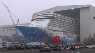 Float Out Norwegian Breakaway at Meyer Werft [upl. by Milburt]