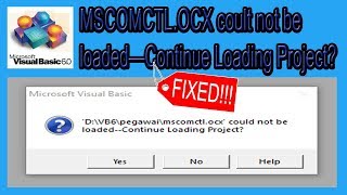 Cara Mengatasi Error MscomctlOCX Could Not Be Loaded Visual Basic 60 [upl. by Fidelas]