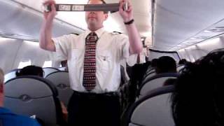 Flight Attendant Safety Demo in SYNC [upl. by Ysnil]