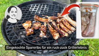 Spareribs einkochen und wie man sie später grillt  mit Barbecue Sauce Rezept aus dem Fond 😋 [upl. by Baalman]