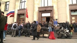 ProRussians cleared from govt building in Ukraines Kharkiv [upl. by Lamond]