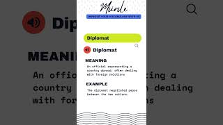 Meaning of Word DIPLOMAT shortvideo english learning [upl. by Suiram]