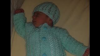 How to knit newborn baby sweater for beginners [upl. by Siol]