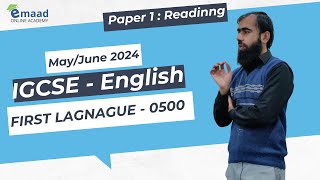 IGCSE  Eng 0500  May  June 2024  Paper 1  Reading [upl. by Mendive47]