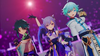 【MMD x Genshin Impact】Electronica in Velvet Room【Keqing ・Chongyun・Xiao】 [upl. by Littell]