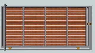 PORTÓN DE CORREDERA MADERAS HORIZONTALES  HORIZONTAL SLIDING WOOD GATE [upl. by Guinn]