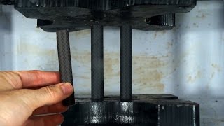 Carbon Composite Fiber Tubes Crushed In Hydraulic Press [upl. by Azeel]