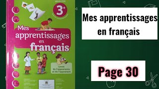 mes apprentissages en français 3 AEP page 30 [upl. by Petronille]