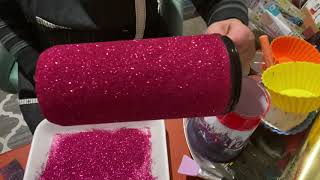 Glitter tumbler  Epoxy alternative sealed with modpodge [upl. by Ydollem]