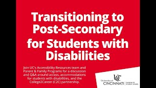 Transitioning to PostSecondary for Students with Disabilities [upl. by Yarw]