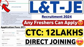 LampT New JET Vacancy OUT 😍  Freshers  LampT Job Vacancy 2024  L And T Jobs 2024  Latest Mnc Jobs 🔥 [upl. by Rednirah]