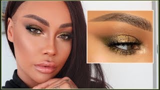 OLIVE SHIMMER FALL GLAM MAKEUP  SONJDRADELUXE [upl. by Dnalyr]