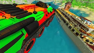 Beamng drive  Throwing Cars At Boat 2 [upl. by Artemis]