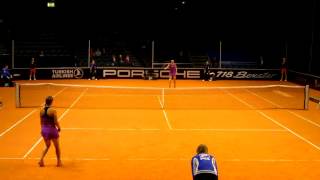 Carina Witthoeft vs Ana Konjuh service  return game  Porsche Tennis Grand Prix 2016 [upl. by Cianca]