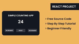 Counter App With React JS  React App For Beginners [upl. by Ormiston]