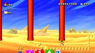 New Super Mario Bros U  Route de létoile2  Traversée du ciel en mode coup de pouce Wii U [upl. by Espy166]