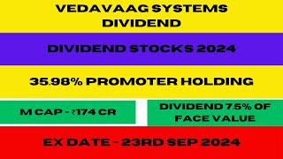 Vedavaag Systems Dividend 2024 Vedavaag Systems Share Latest News Dividend Stocks 2024 [upl. by Rosenkrantz841]