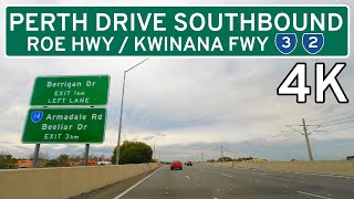 Drive on Perth Highways 🇦🇺 4K  Roe Highway amp Kwinana Freeway  Relaxing Driving Tour [upl. by Muir270]