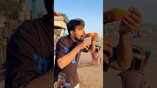 Beach par khaya burf ka gola 😍🍧 ytshorts shorts [upl. by Francklin]