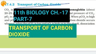 Class 11 BiologyCh17 Part7Transport of CarbondioxideStudy with Farru [upl. by Sivam]