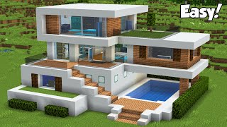 Minecraft How to Build a Modern House Tutorial Easy 32  Interior in Description [upl. by Magavern]