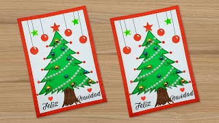 🎄 Linda tarjeta para Navidad 🎄 Como hacer una tarjeta para Navidad muy FÁCIL [upl. by Doralynn]