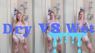 Wet vs Dry Lets Check This Pink Top in the Shower 4k [upl. by Egnalos25]