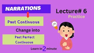 Narrations Past continuous chnage into past perfect continuous direct and indirect Speech [upl. by Nehgem387]