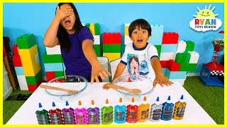 3 COLORS OF GLUE SLIME CHALLENGE [upl. by Meave]