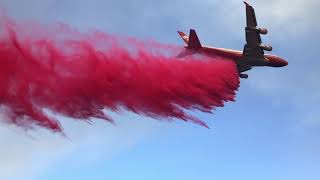 AMAZING VIDEO of the Global SuperTanker dropping fire retardant on Camp Fire in Paradise California [upl. by Myk904]