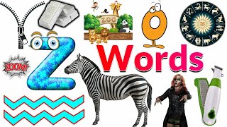 Words Starting with Letter Z  Words Beginning With Z  Z Words Phonics Kids Video With Clips [upl. by Dahsra942]