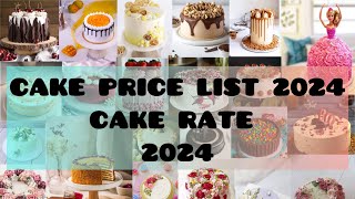 CAKE PRICE LIST 2024  CAKE RATE 2024 cake trending cakerate cakeprice [upl. by Thomas]