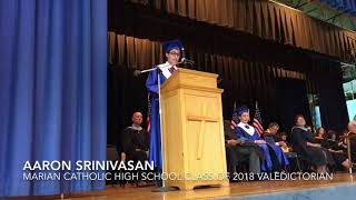 Valedictorian speech from Marian Catholic High Schools Aaron Srinivasan [upl. by Panter705]