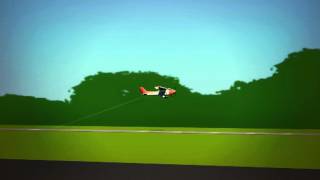 Animation Cessna 172 stall during banner pickup [upl. by Dazhahs315]