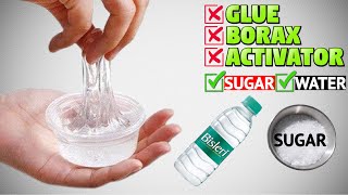 WATER AND SUGAR SLIMEHOW TO MAKE WATER AND SUGAR SLIME WITHOUT GLUE BORAXSLIME MAKING AT HOME EASY [upl. by Oterol]